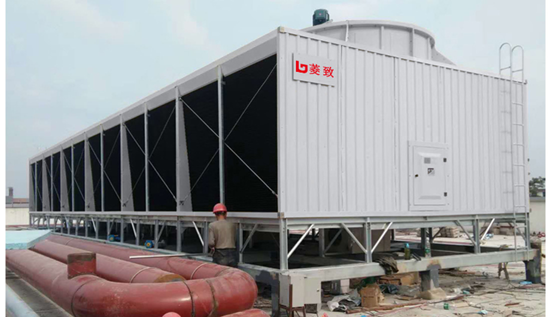 方形横流玻璃钢冷却塔现场装置